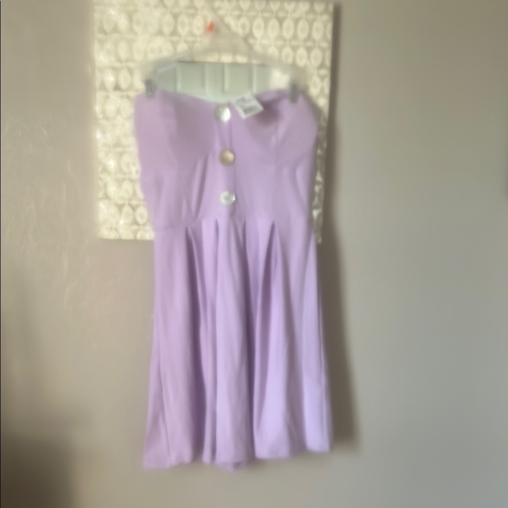 Lavender strapless dress